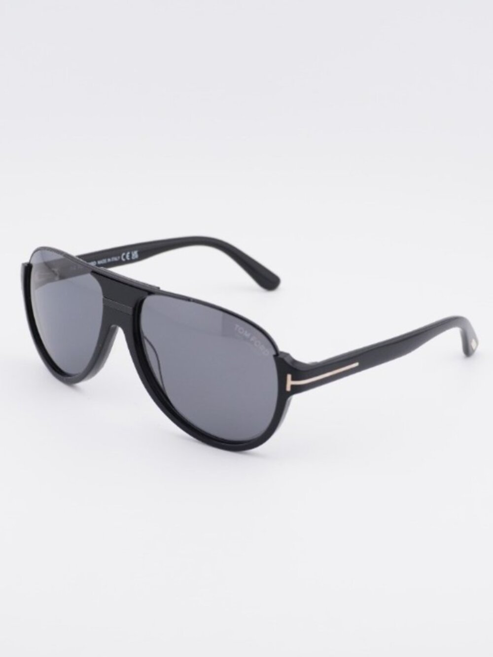 Tom Ford Dimitry FT0334 01D Sunglasses Shiny Black Aviator Frame, Smoke Lenses